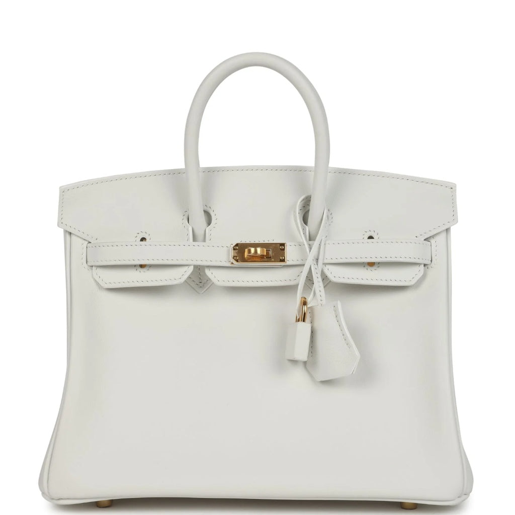 Birkin 25 White Swift Gold hardware Bag