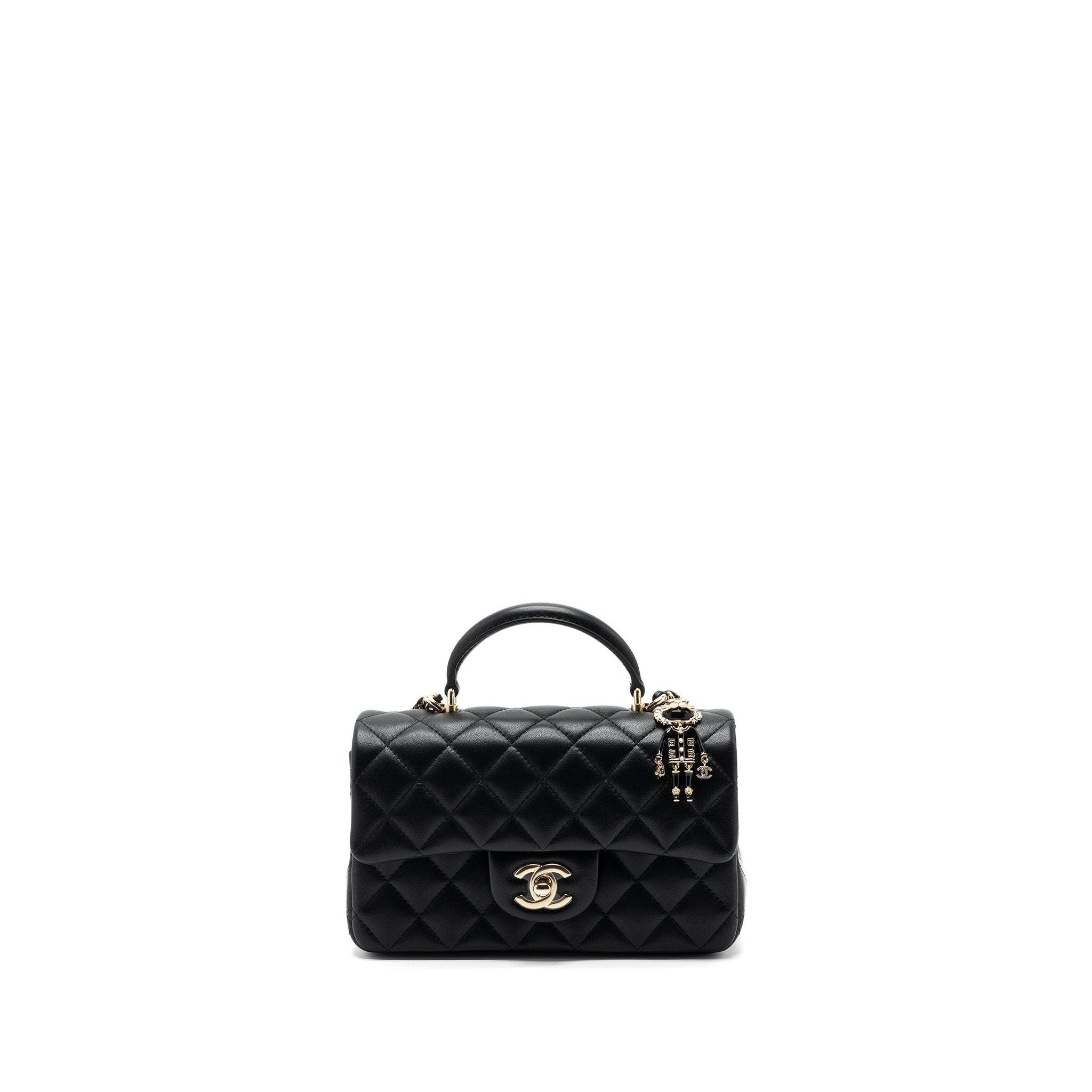 chanel-22p-lion-charm-top-handle-mini-rectangular-flap-bag-lambskin-black-lghw-microchip