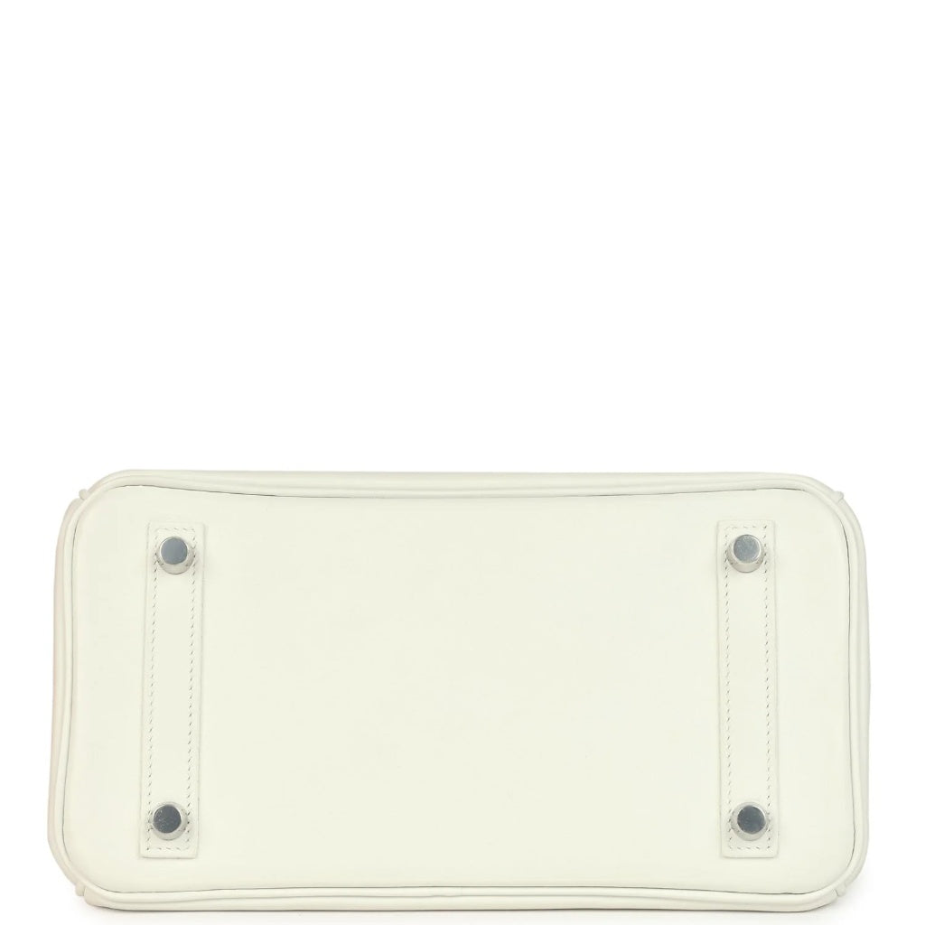 Birkin 25 White Swift Palladium Hardware Bag