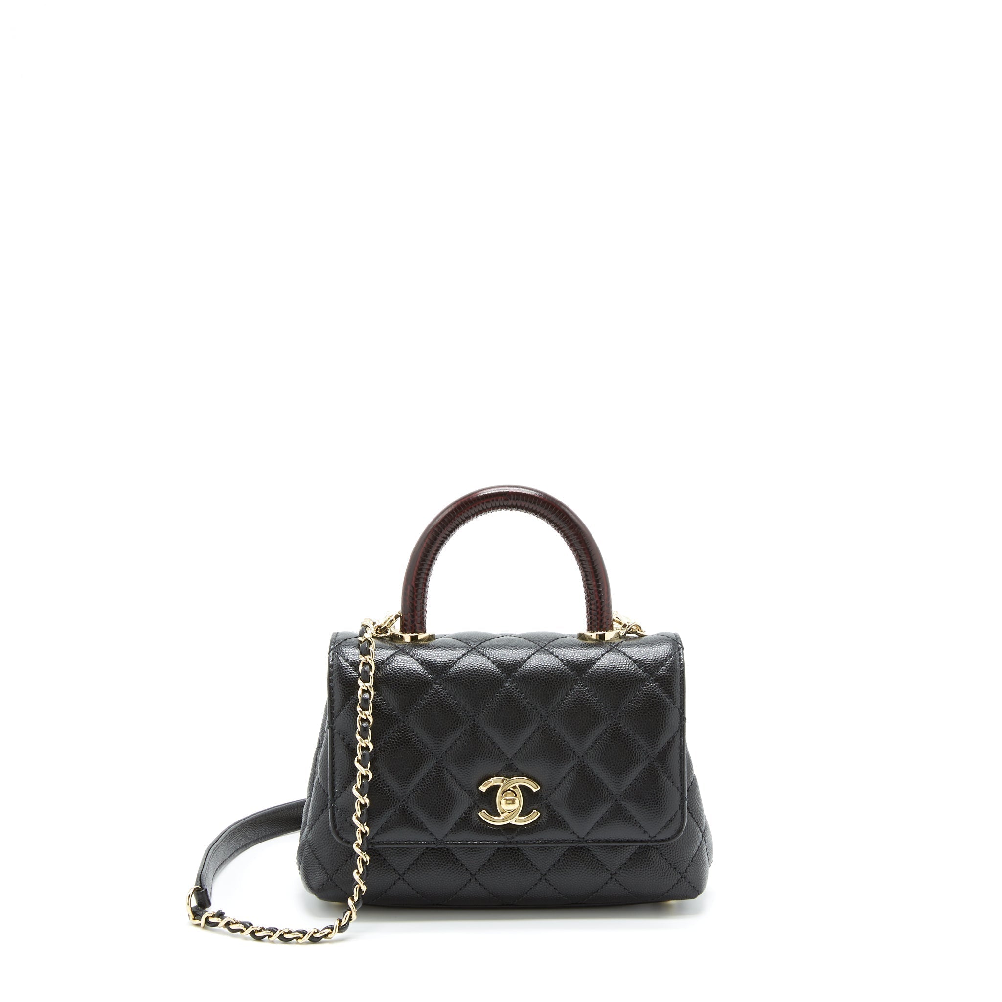 chanel-mini-coco-handle-flap-bag-caviar-black-with-burgundy-handle-lghw