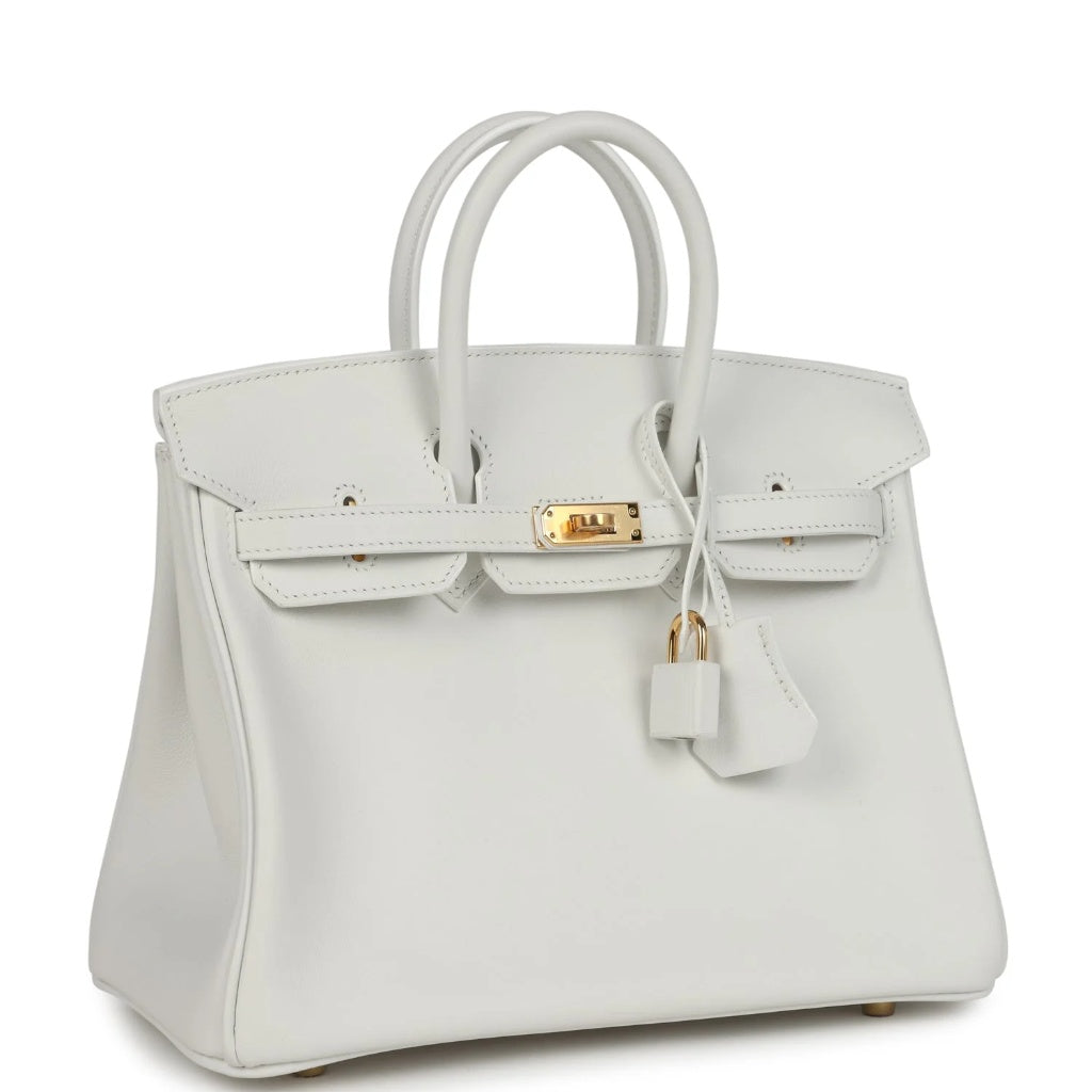 Birkin 25 White Swift Gold hardware Bag