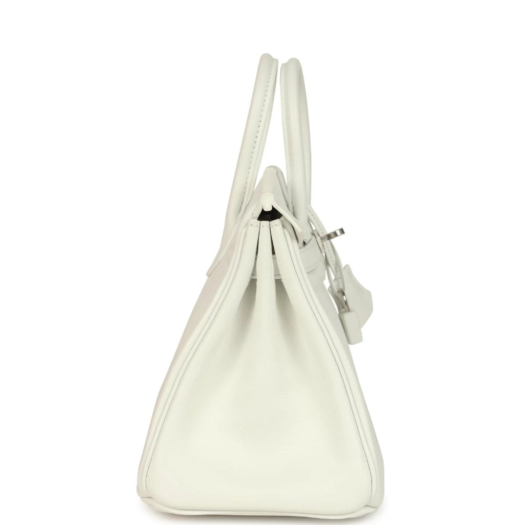Birkin 25 White Swift Palladium Hardware Bag