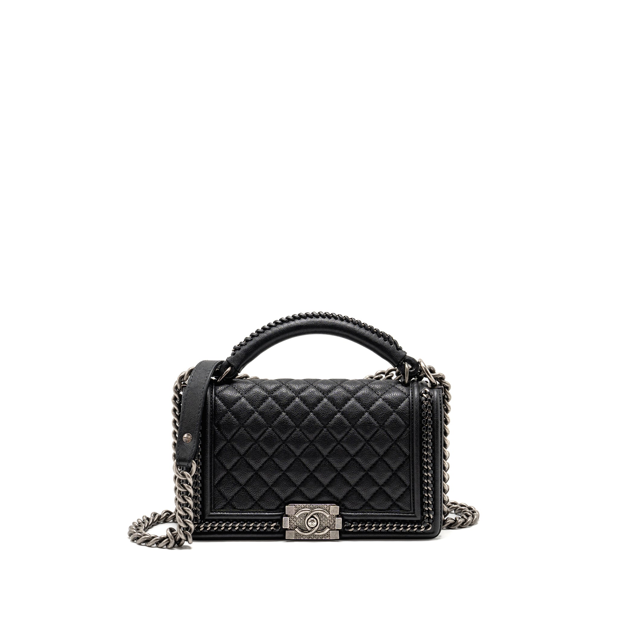 chanel-top-handle-boy-bag-limited-edition-grained-calfskin-black-ruthenium-silver-hardware-copy
