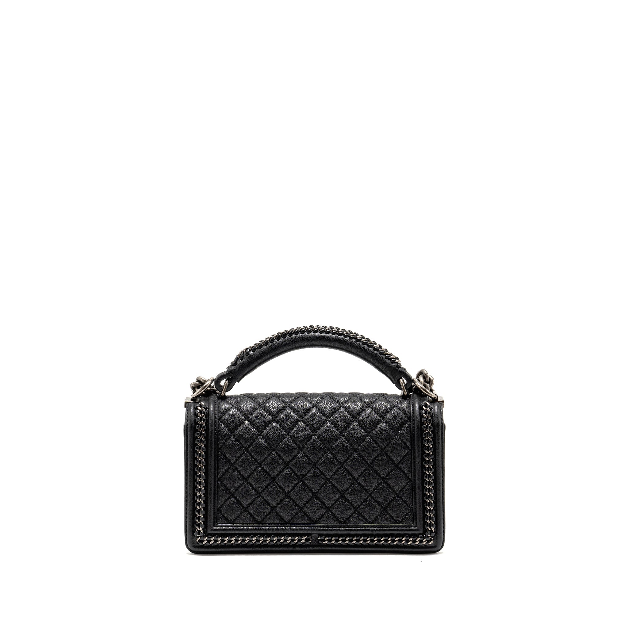 chanel-top-handle-boy-bag-limited-edition-grained-calfskin-black-ruthenium-silver-hardware-copy