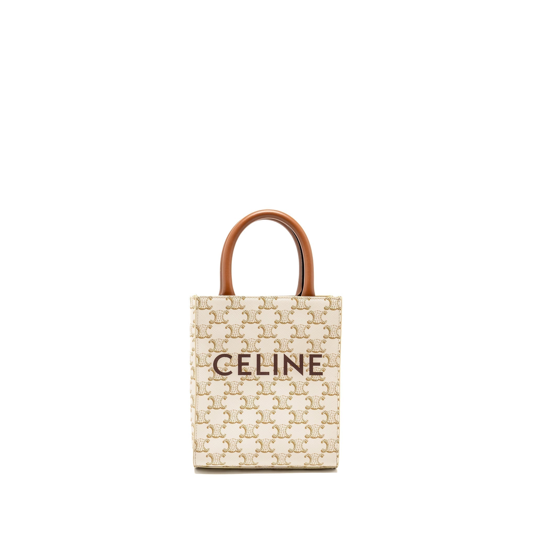 celine-mini-vertical-cabas-triomphe-canvas-calfskin-white-ghw-1