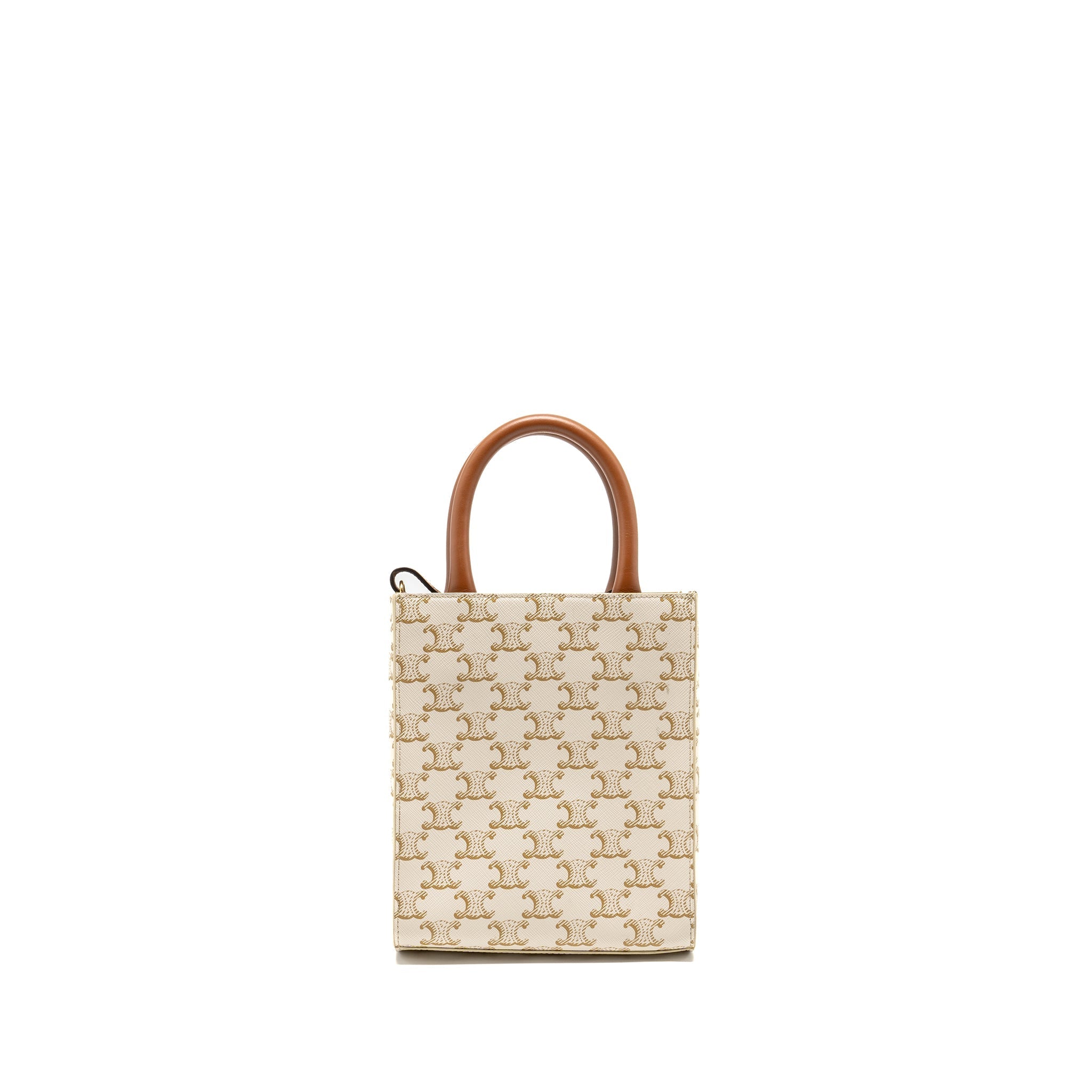 celine-mini-vertical-cabas-triomphe-canvas-calfskin-white-ghw-1