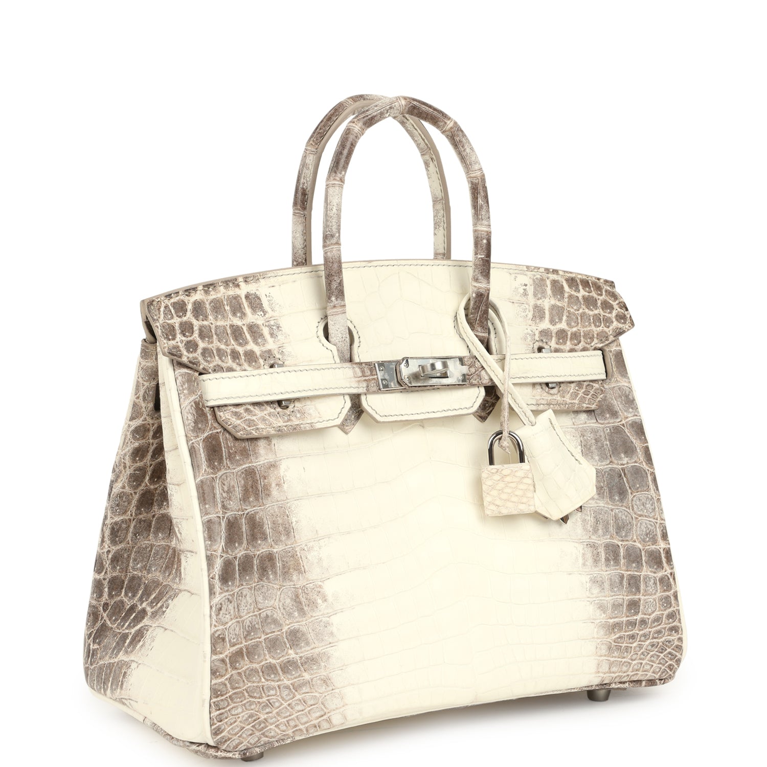 Birkin 25 Himalaya Niloticus Crocodile Palladium Hardware Bag