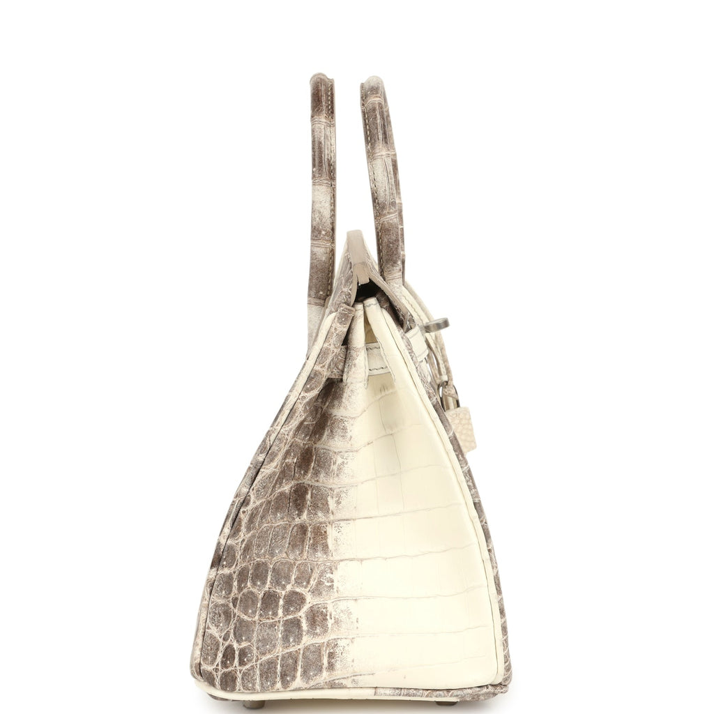 Birkin 25 Himalaya Niloticus Crocodile Palladium Hardware Bag