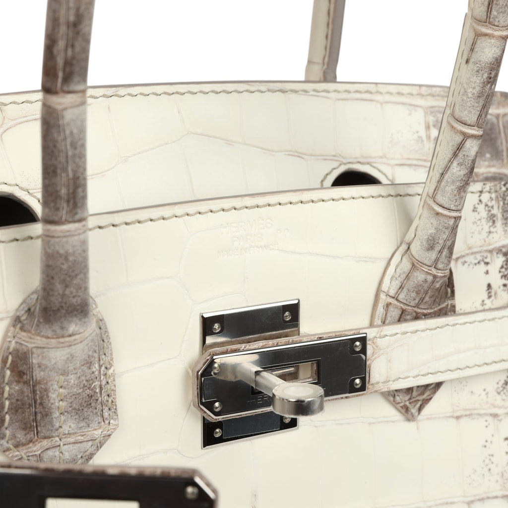 Birkin 30 Himalaya Niloticus Crocodile Palladium Hardware Bag