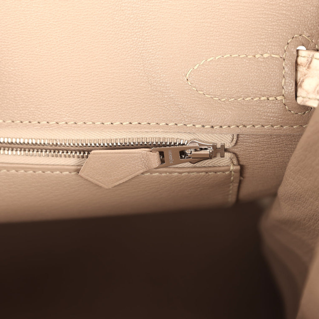 Birkin 30 Himalaya Niloticus Crocodile Palladium Hardware Bag