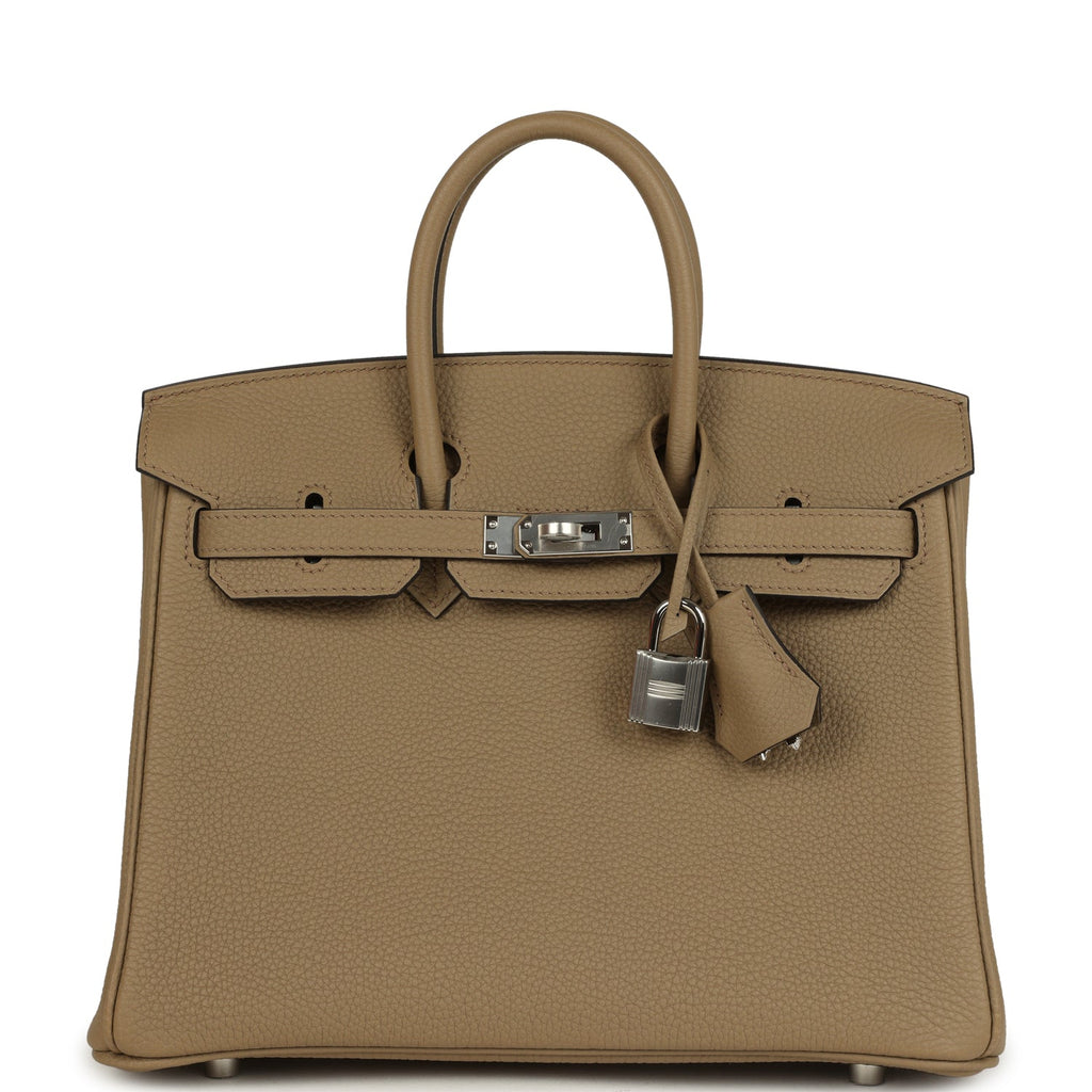 Birkin 25 Beige Marfa Togo Palladium Hardware Bag