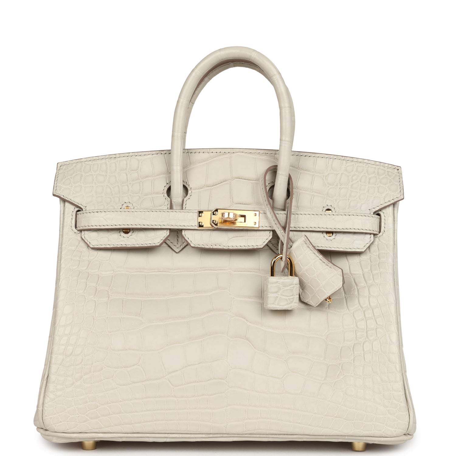 Birkin 25 Beton Matte Alligator Gold Hardware Bag