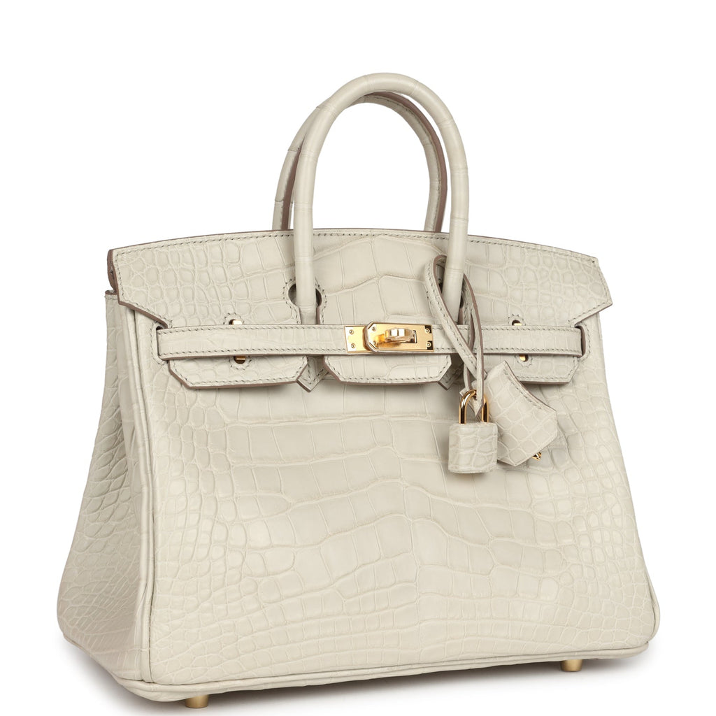 Birkin 25 Beton Matte Alligator Gold Hardware Bag