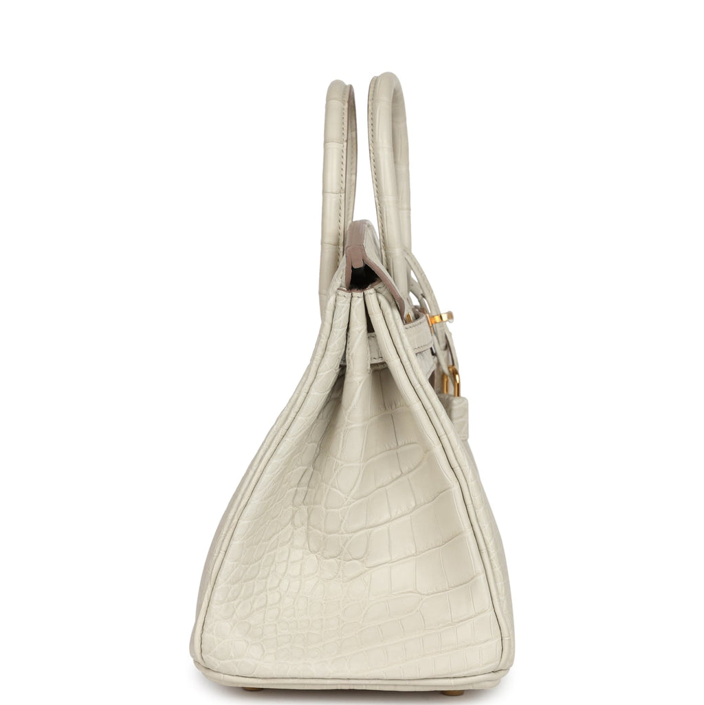 Birkin 25 Beton Matte Alligator Gold Hardware Bag