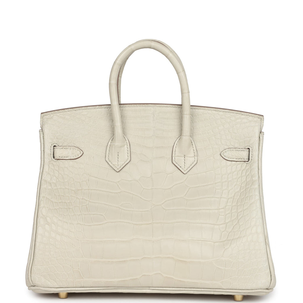 Birkin 25 Beton Matte Alligator Gold Hardware Bag