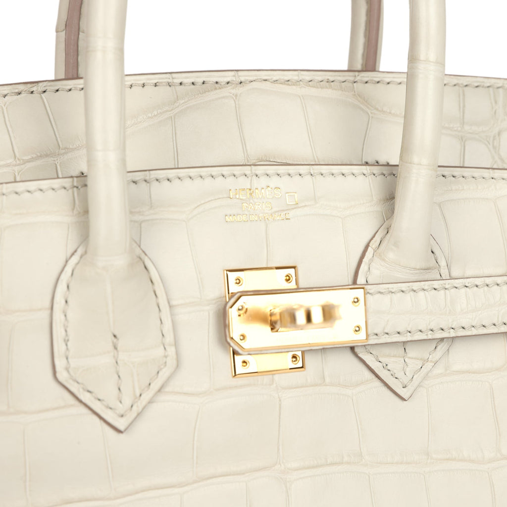 Birkin 25 Beton Matte Alligator Gold Hardware Bag