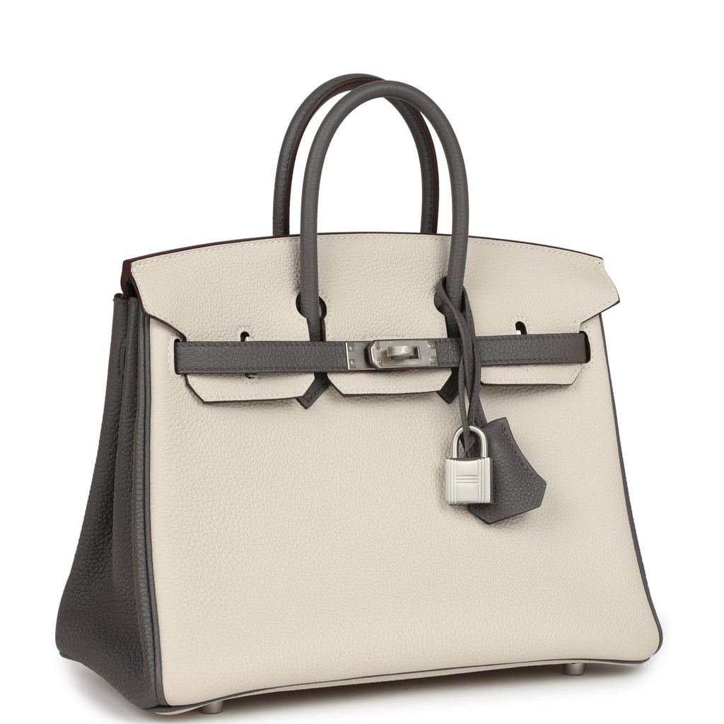 Birkin 25 Beton and Etain Togo Brushed Palladium Hardware Bag