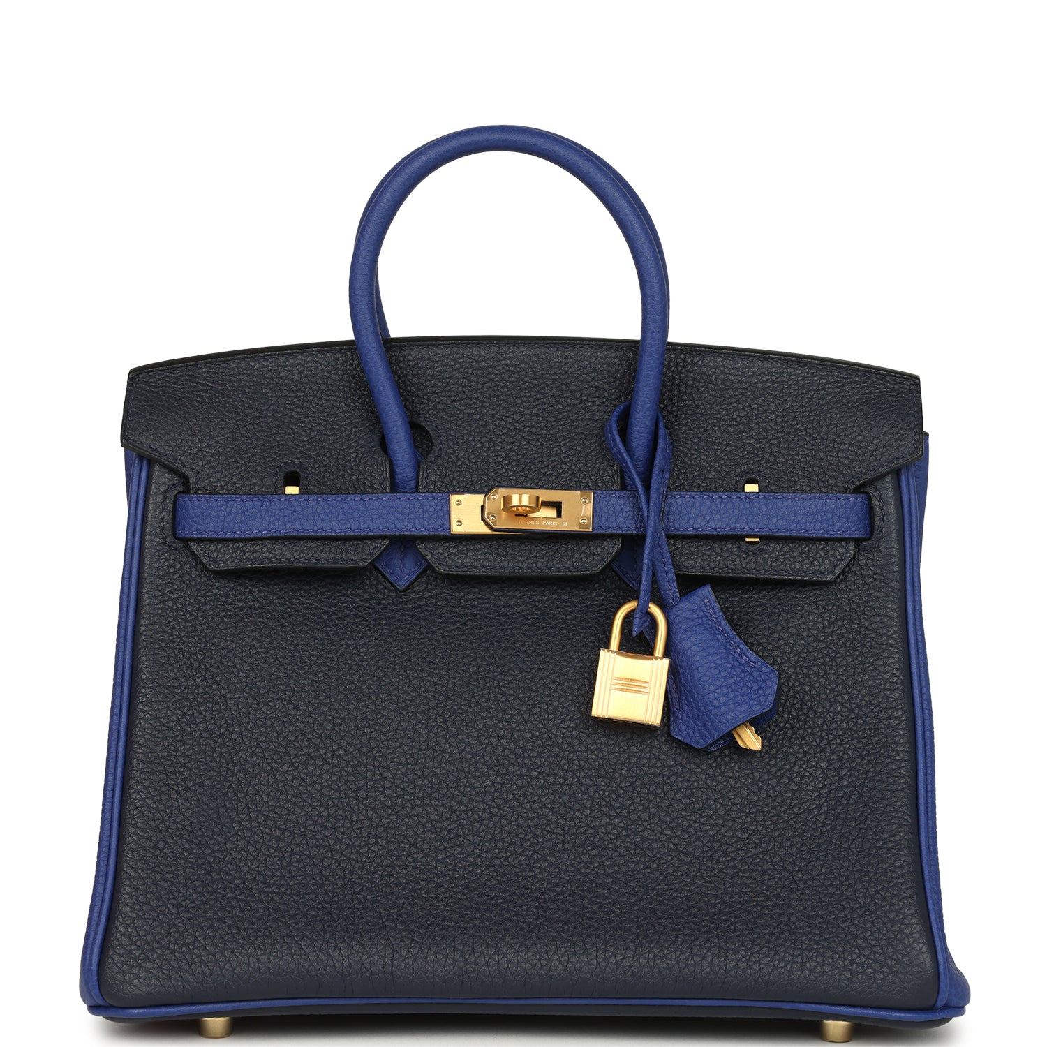 Birkin 25 Bi-Color Bleu Nuit and Bleu Electric Togo Brushed Gold Hardware Bag