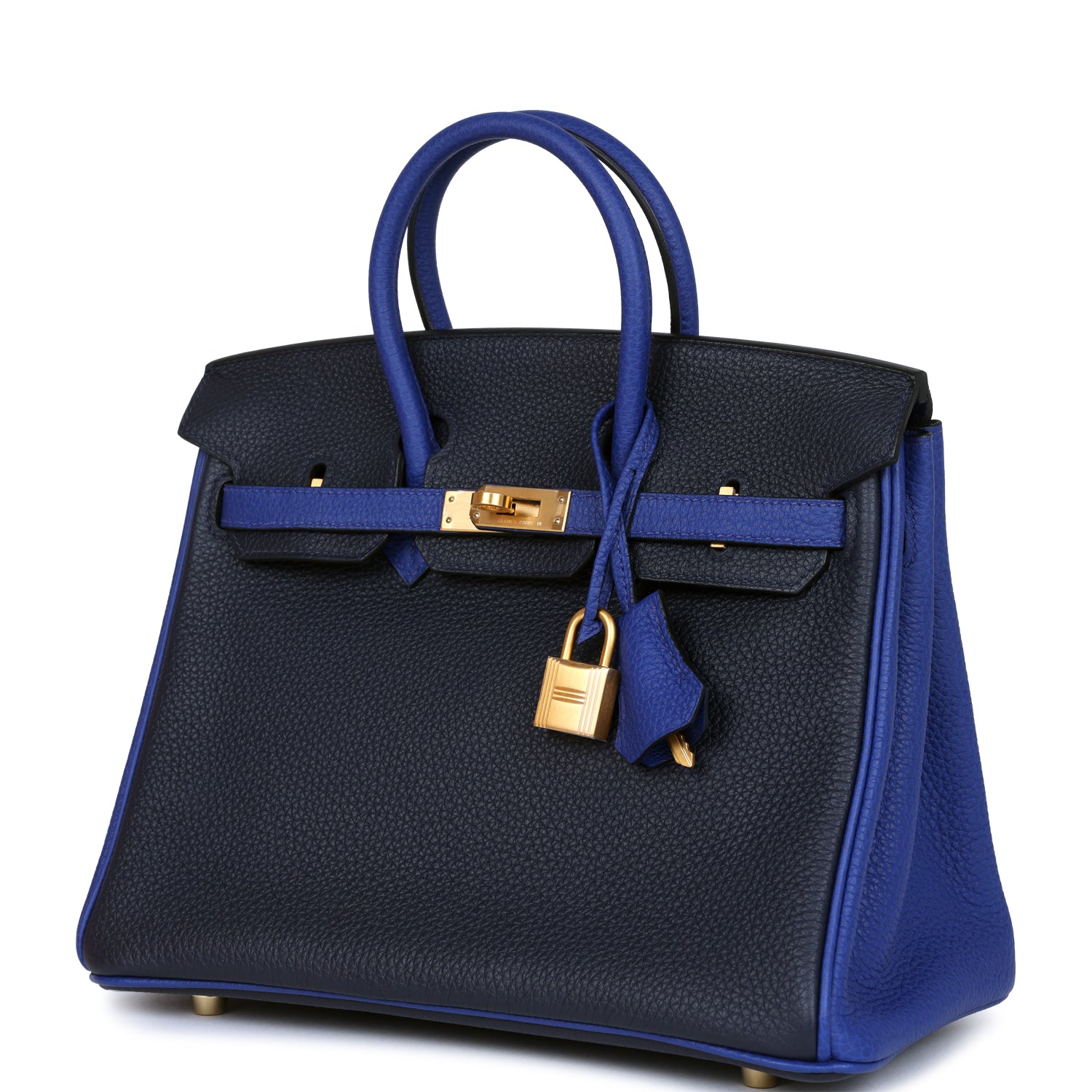Birkin 25 Bi-Color Bleu Nuit and Bleu Electric Togo Brushed Gold Hardware Bag