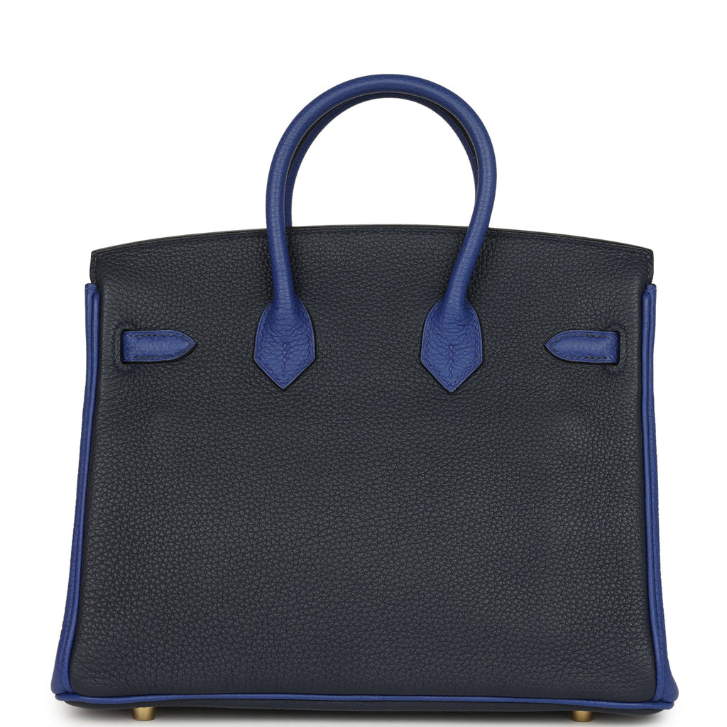 Birkin 25 Bi-Color Bleu Nuit and Bleu Electric Togo Brushed Gold Hardware Bag