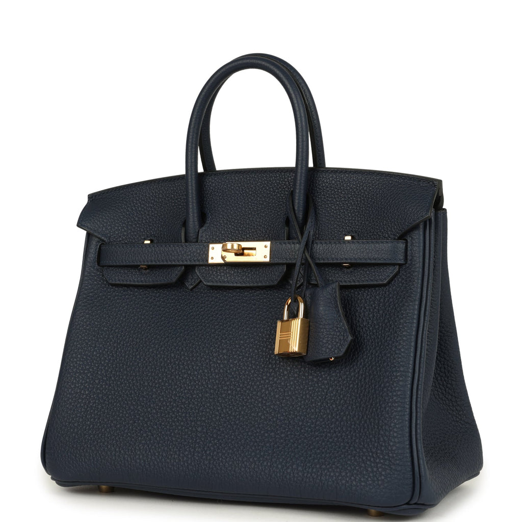 Birkin 25 Bleu Abysse Togo Gold Hardware Bag