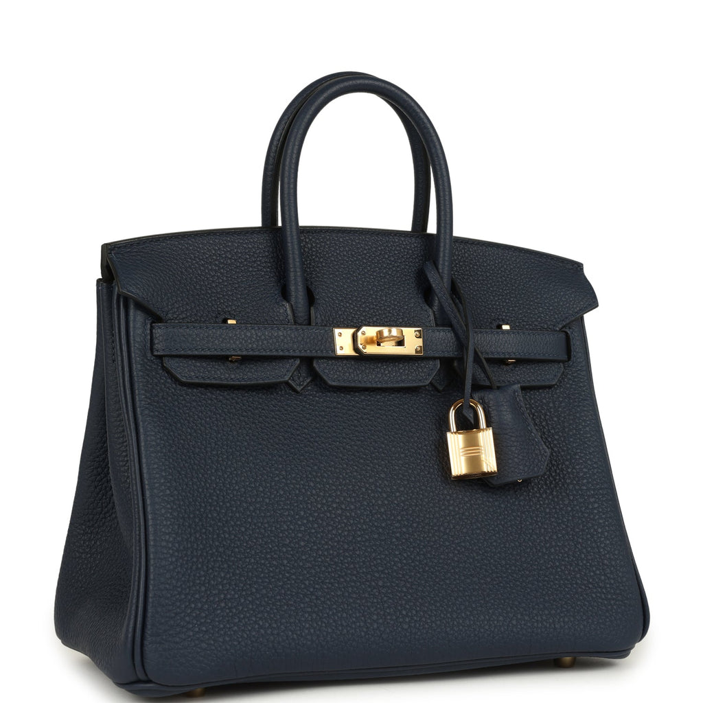 Birkin 25 Bleu Abysse Togo Gold Hardware Bag