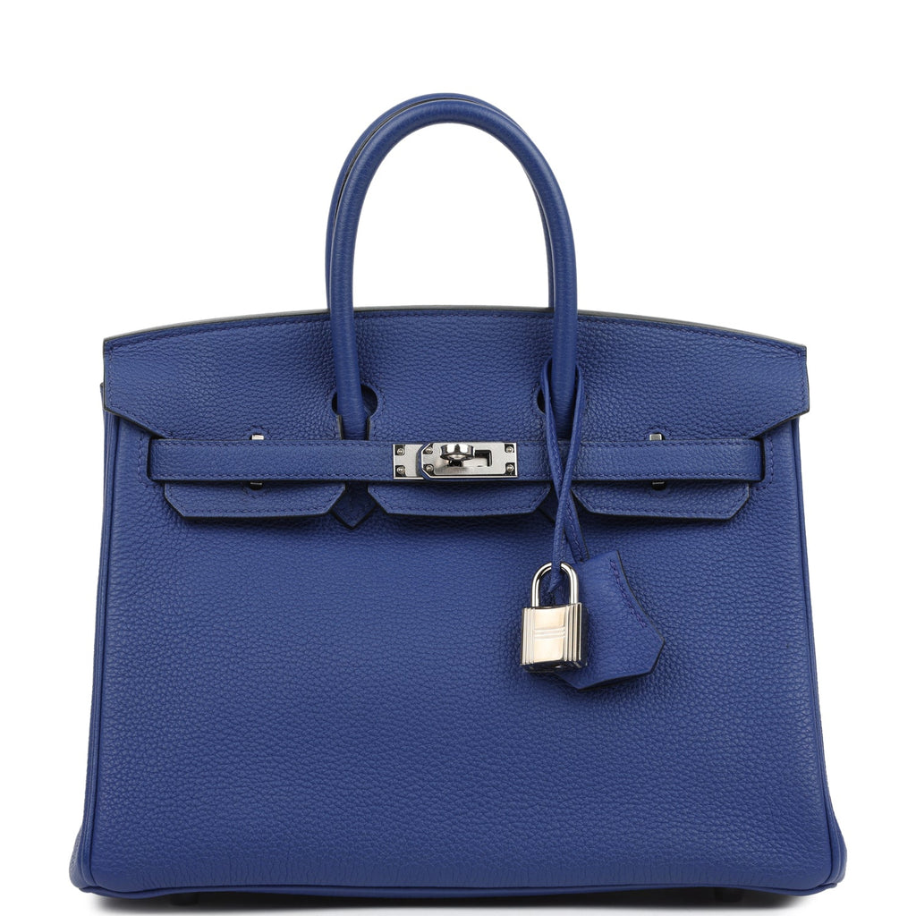 Birkin 25 Bleu Electric Togo Palladium Hardware Bag