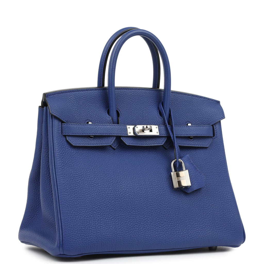 Birkin 25 Bleu Electric Togo Palladium Hardware Bag