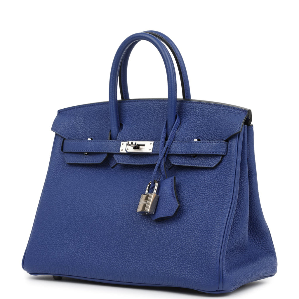 Birkin 25 Bleu Electric Togo Palladium Hardware Bag