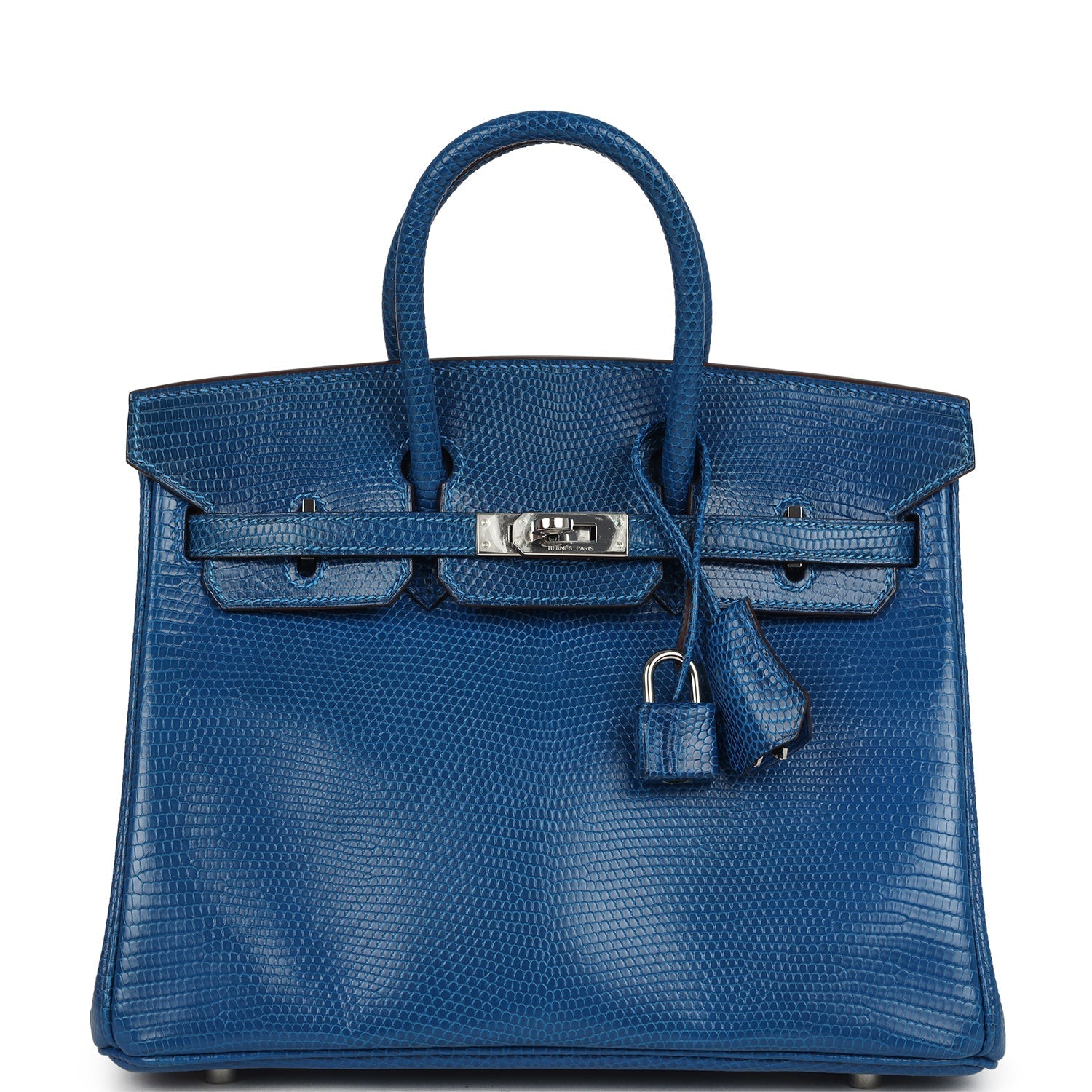 Birkin 25 Bleu Izmir Varanus Niloticus Lizard Palladium Hardware Bag