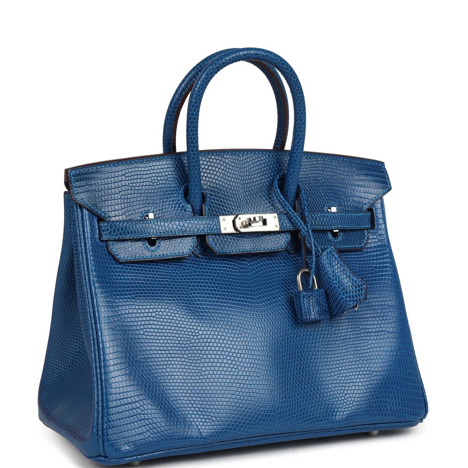 Birkin 25 Bleu Izmir Varanus Niloticus Lizard Palladium Hardware Bag