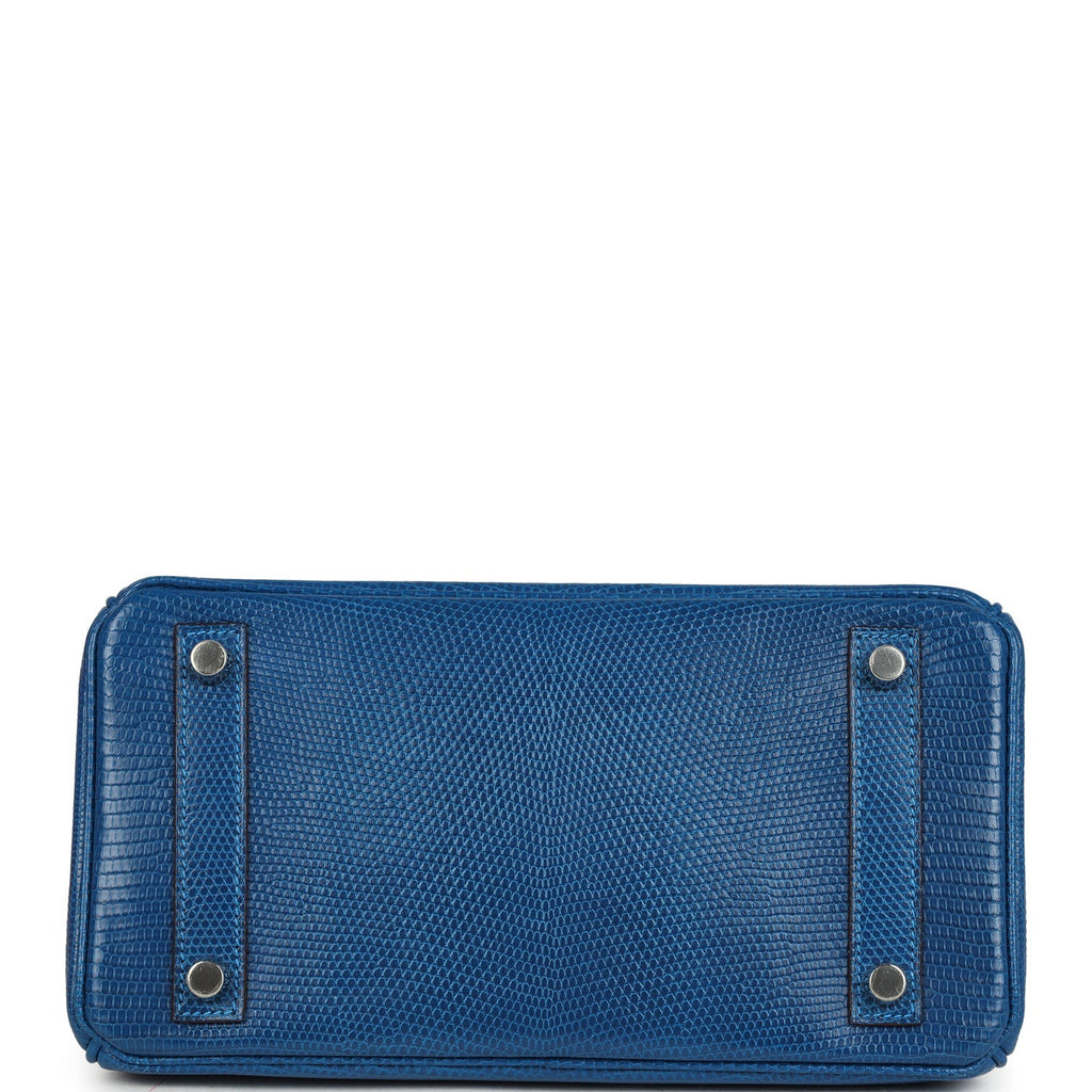 Birkin 25 Bleu Izmir Varanus Niloticus Lizard Palladium Hardware Bag