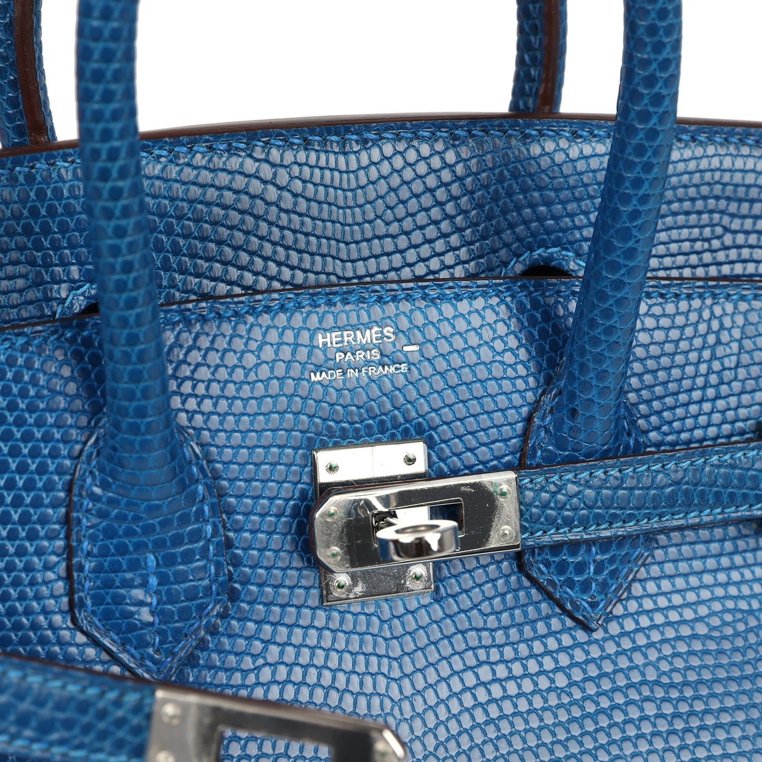 Birkin 25 Bleu Izmir Varanus Niloticus Lizard Palladium Hardware Bag