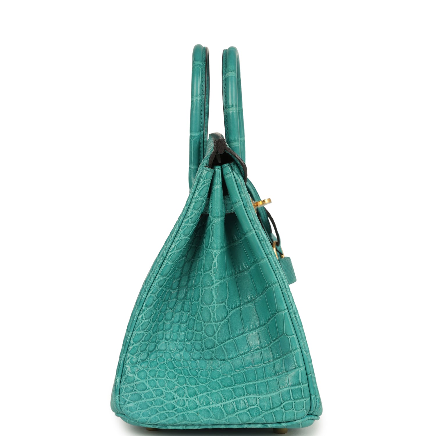 Birkin 25 Bleu Paon Matte Alligator Gold Hardware Bag