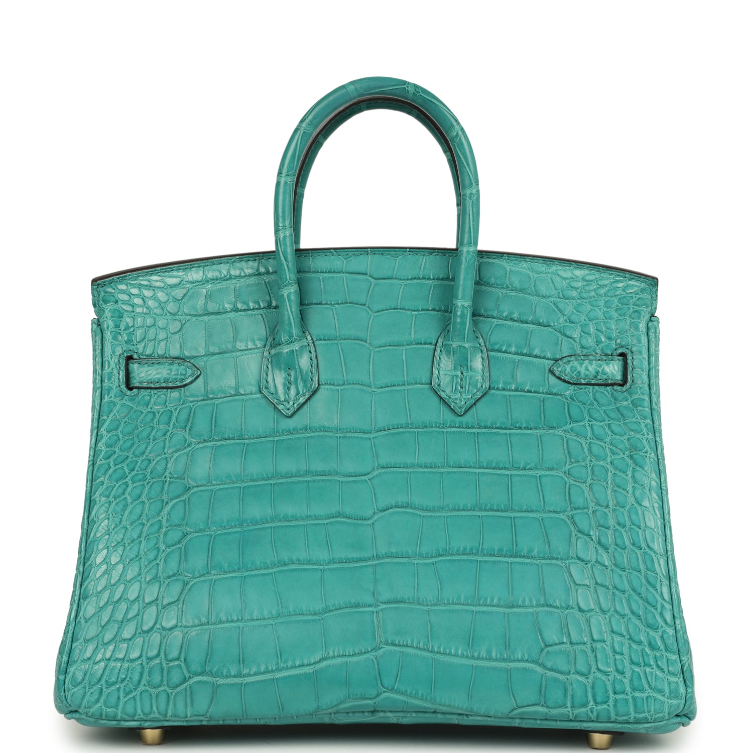 Birkin 25 Bleu Paon Matte Alligator Gold Hardware Bag