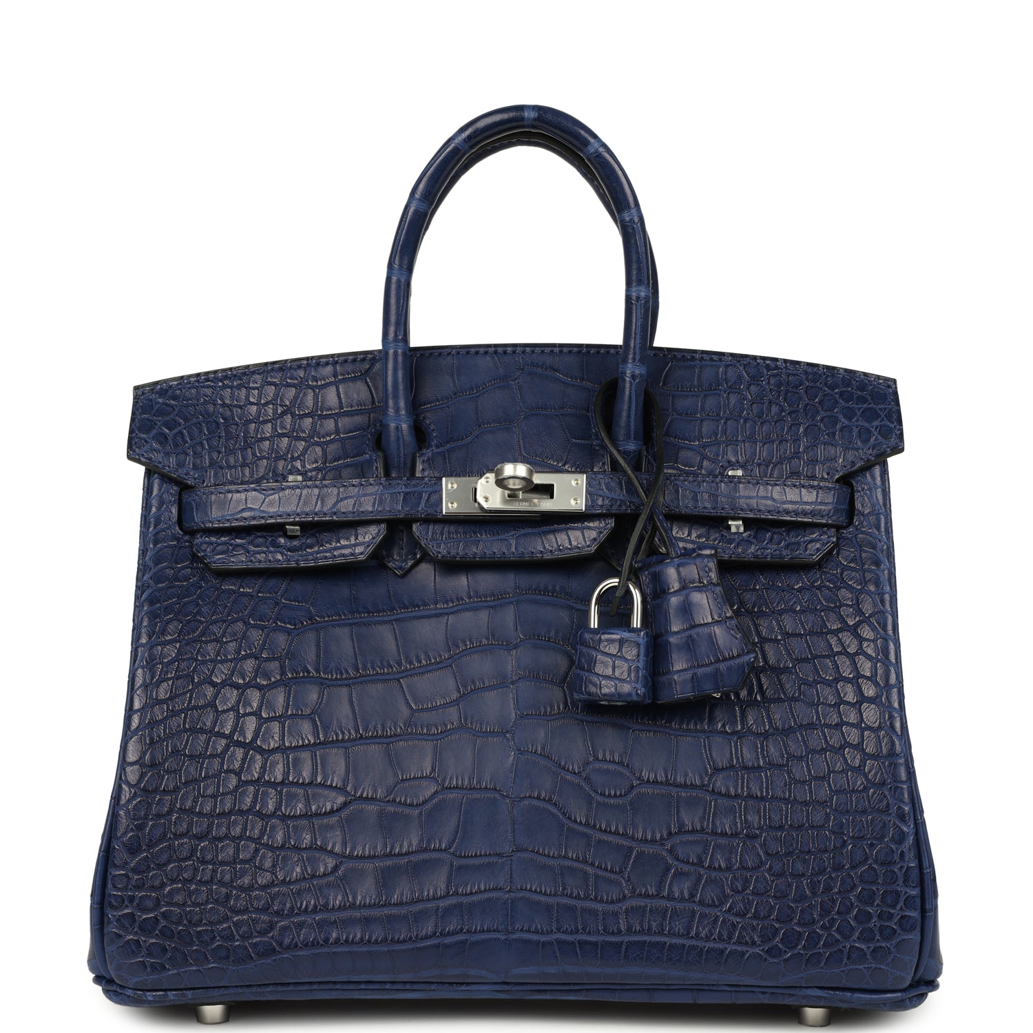 Birkin 25 Bleu Saphir Matte Alligator Palladium Hardware Bag