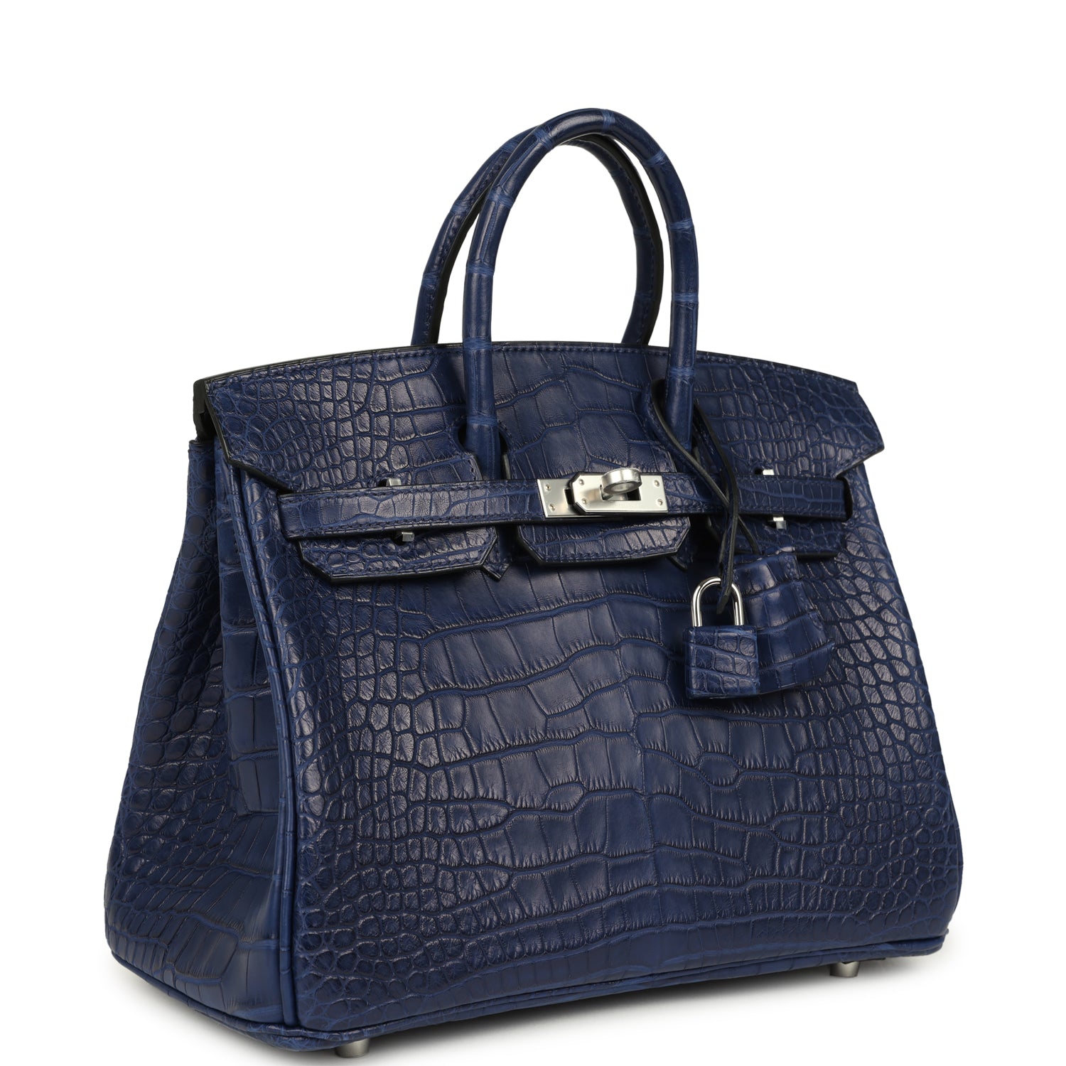 Birkin 25 Bleu Saphir Matte Alligator Palladium Hardware Bag