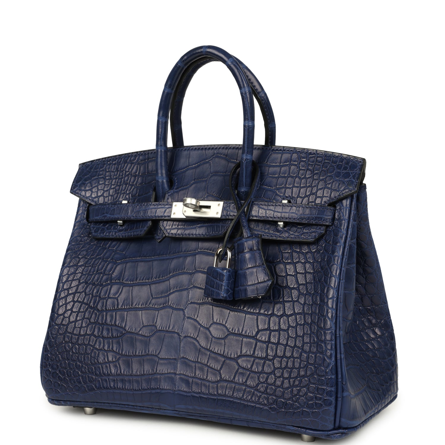 Birkin 25 Bleu Saphir Matte Alligator Palladium Hardware Bag