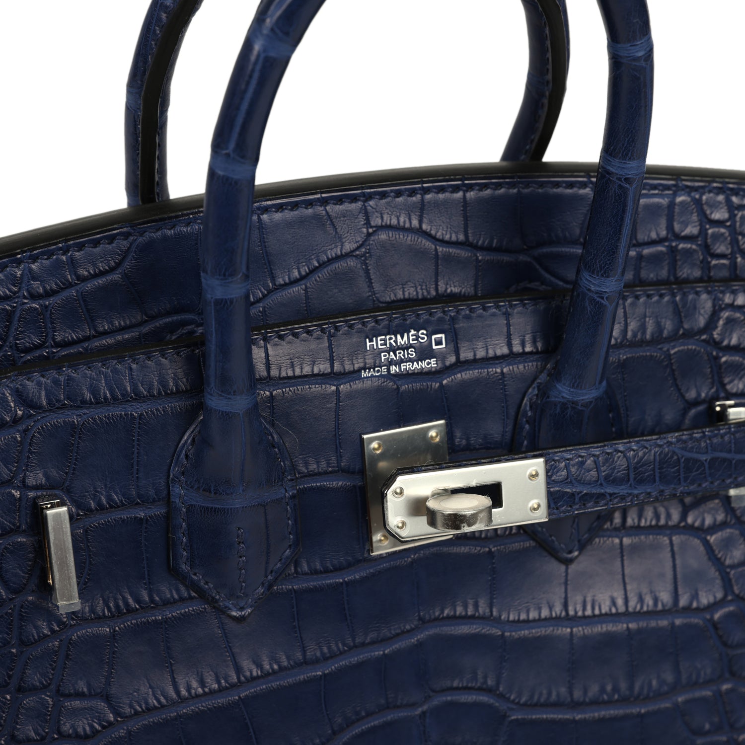 Birkin 25 Bleu Saphir Matte Alligator Palladium Hardware Bag