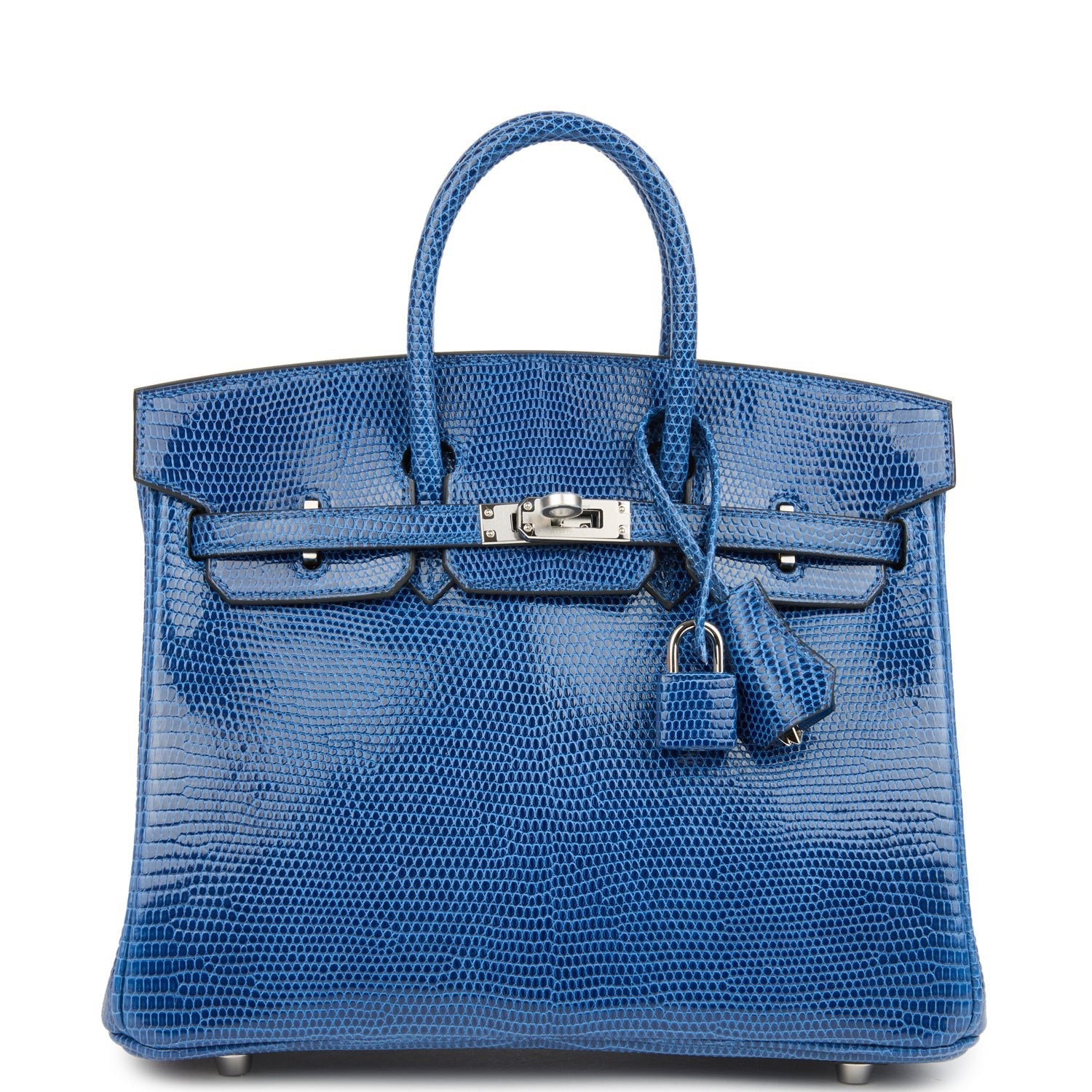Birkin 25 Bleu Saphir Niloticus Lizard Palladium Hardware Bag