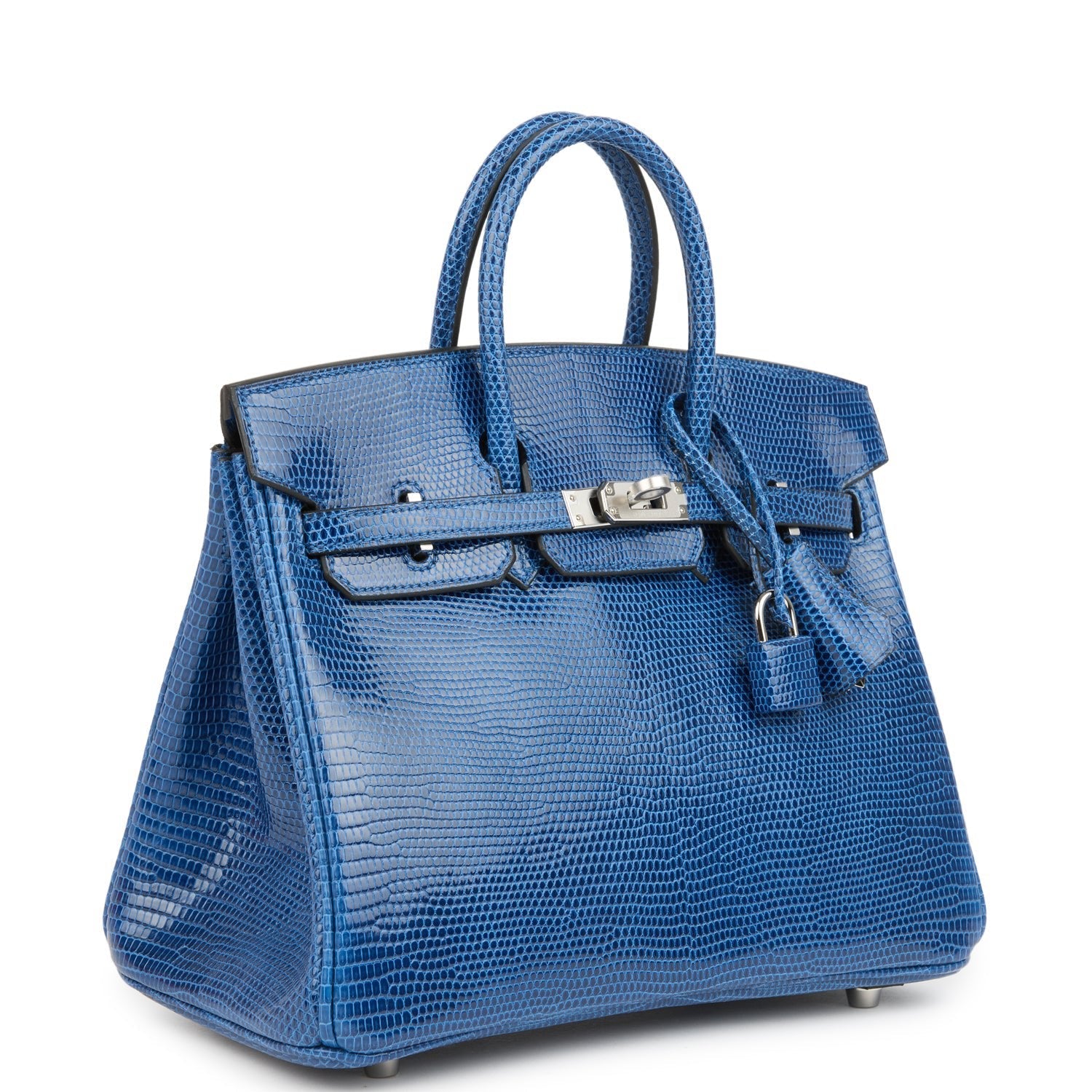 Birkin 25 Bleu Saphir Niloticus Lizard Palladium Hardware Bag