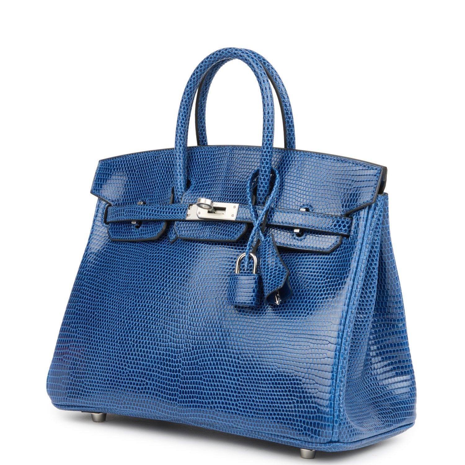 Birkin 25 Bleu Saphir Niloticus Lizard Palladium Hardware Bag