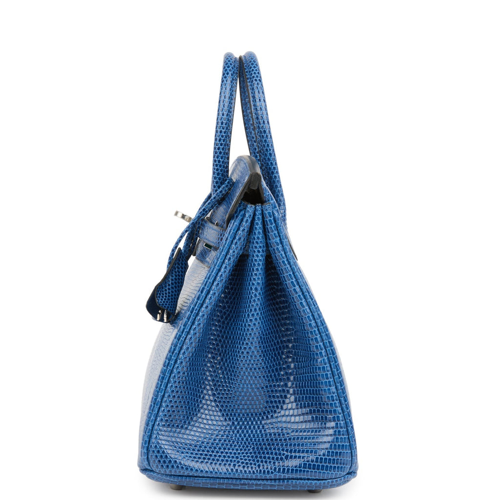 Birkin 25 Bleu Saphir Niloticus Lizard Palladium Hardware Bag