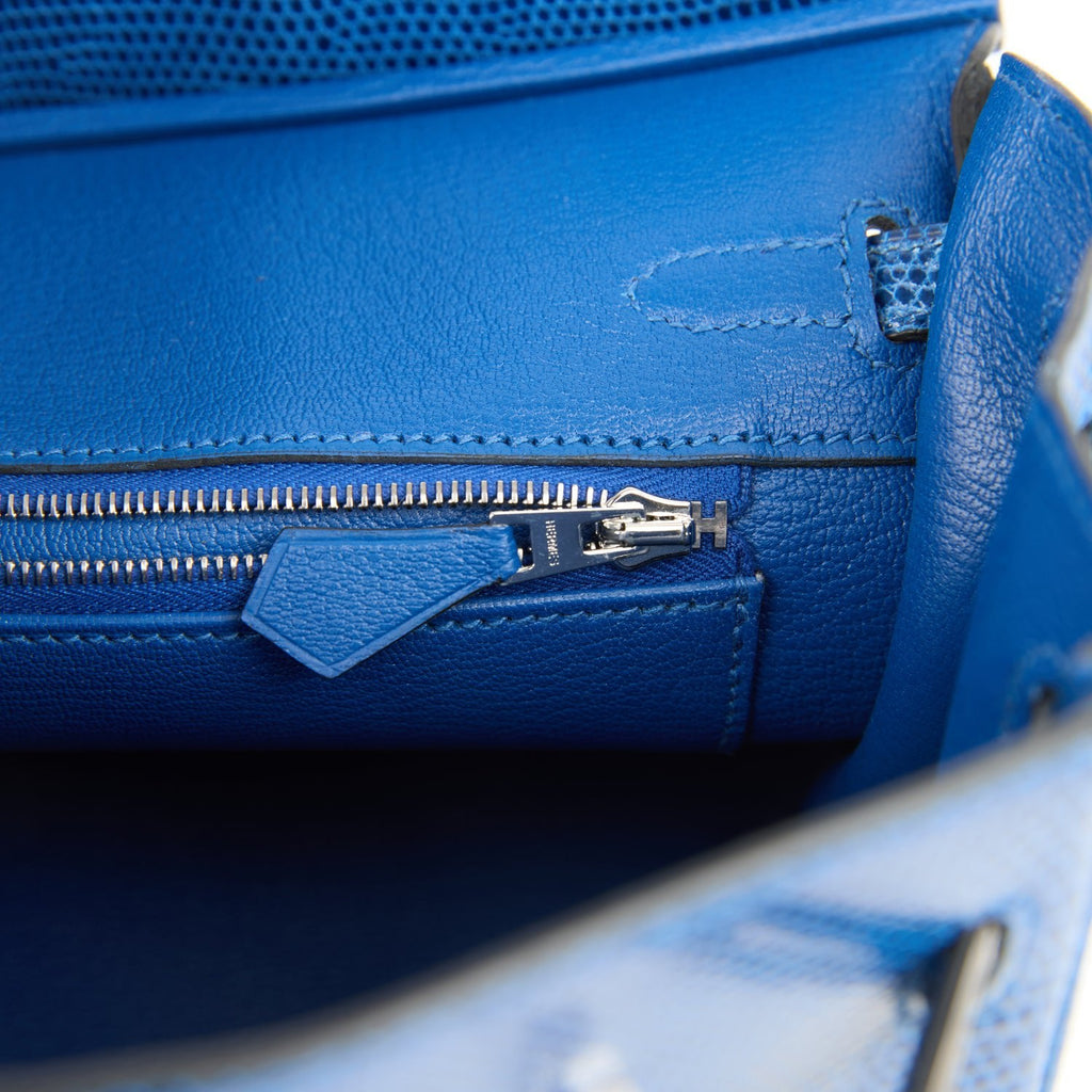 Birkin 25 Bleu Saphir Niloticus Lizard Palladium Hardware Bag