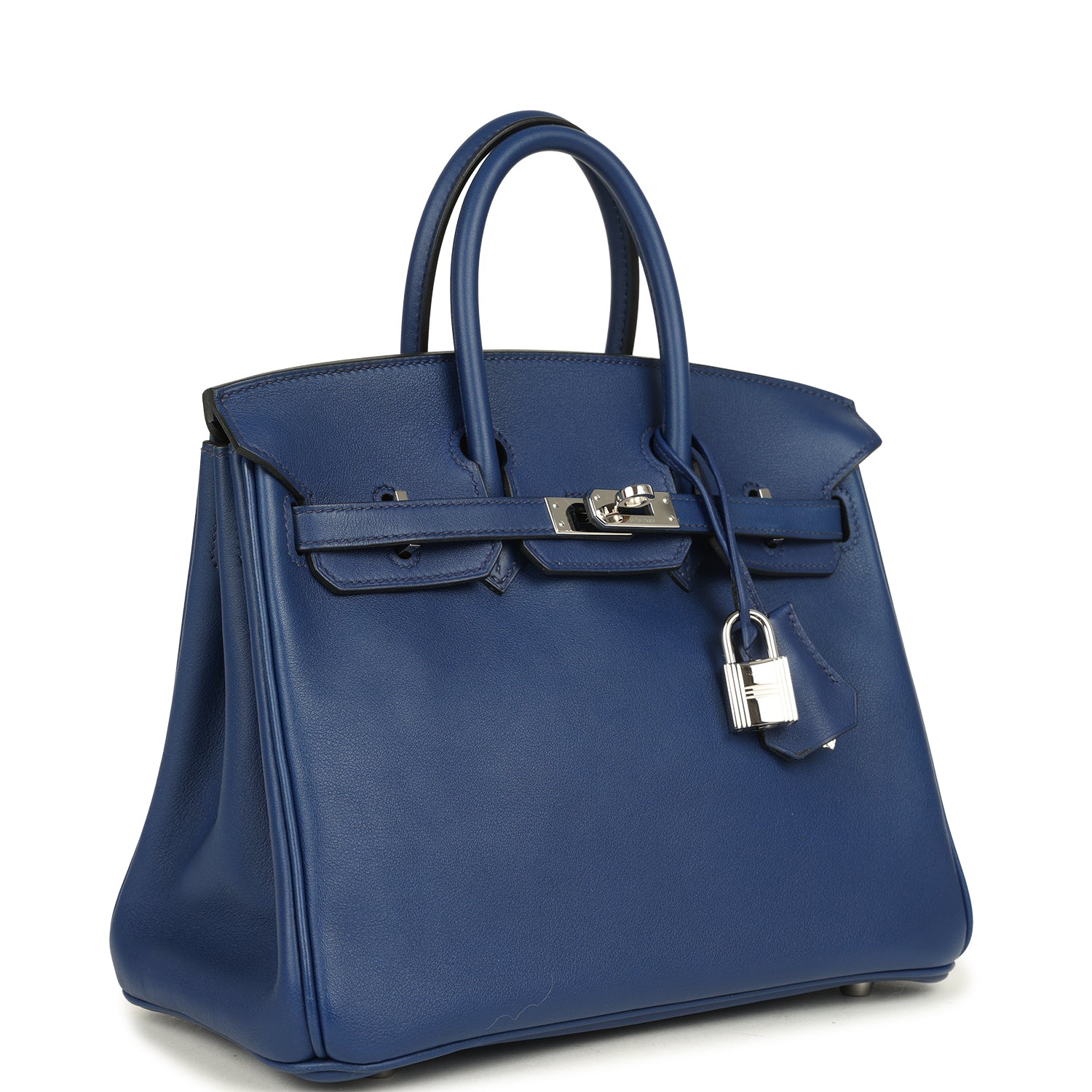 Birkin 25 Bleu Saphir Swift Palladium Hardware Bag