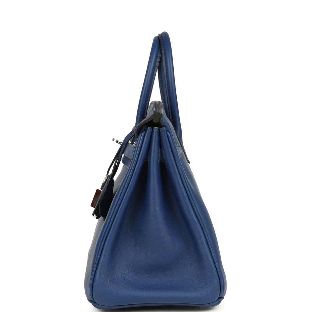 Birkin 25 Bleu Saphir Swift Palladium Hardware Bag