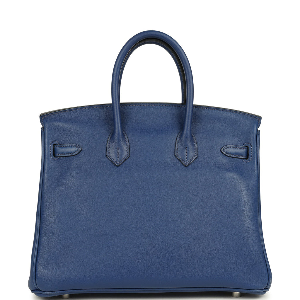 Birkin 25 Bleu Saphir Swift Palladium Hardware Bag