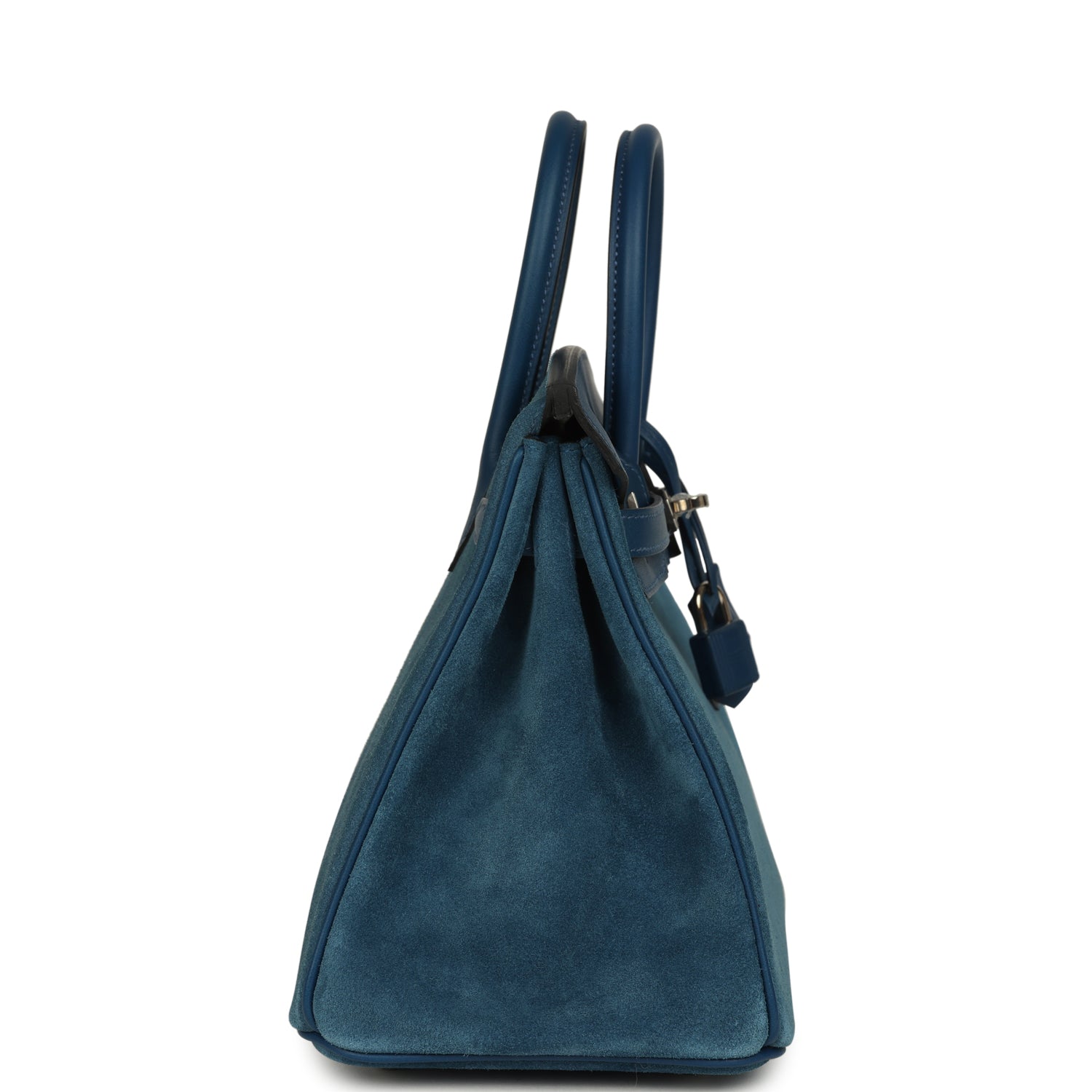 Birkin 25 Bleu Thalassa Grizzly and Deep Bleu Swift Palladium Hardware Bag