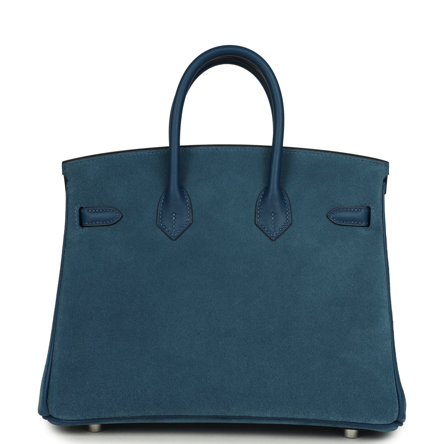 Birkin 25 Bleu Thalassa Grizzly and Deep Bleu Swift Palladium Hardware Bag