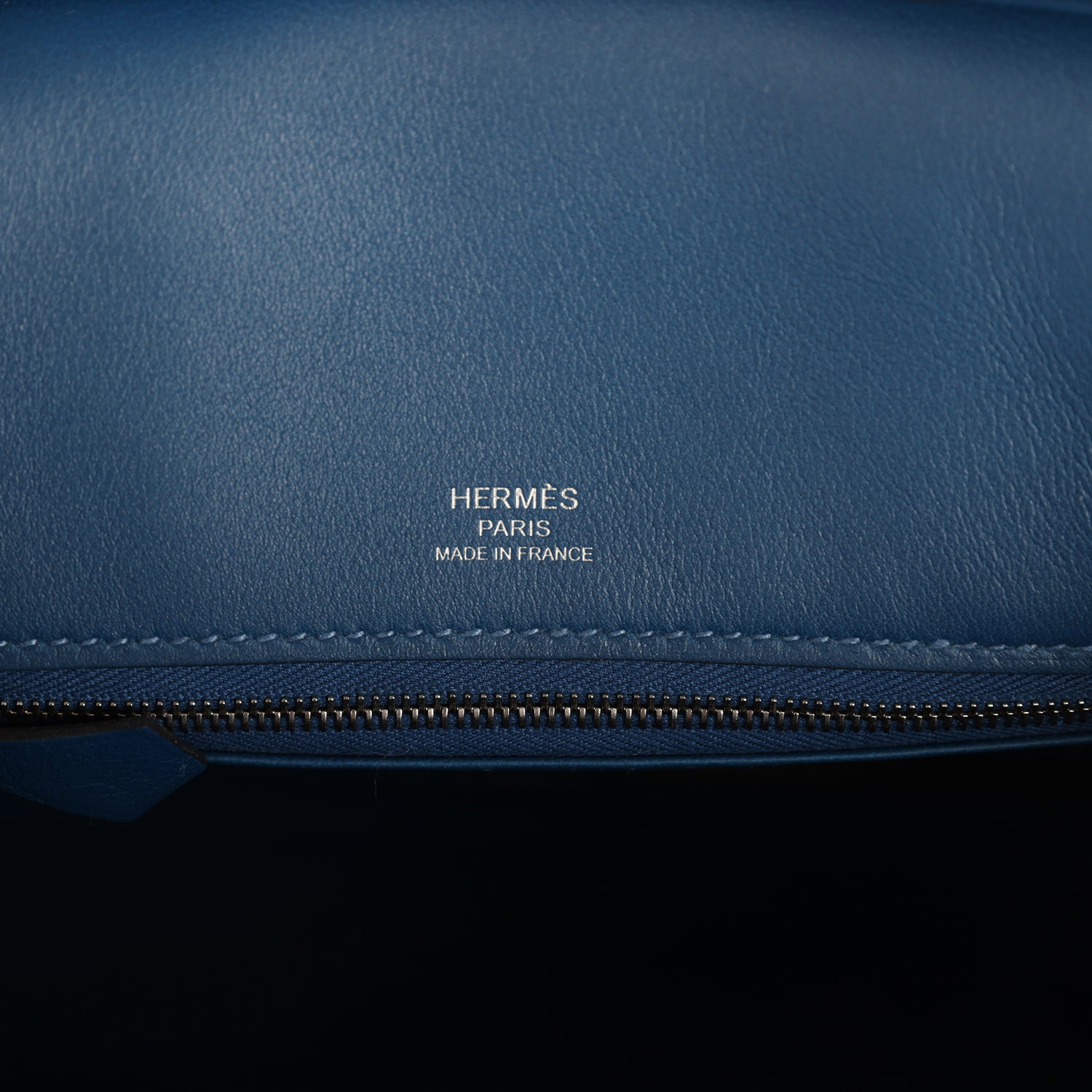 Birkin 25 Bleu Thalassa Grizzly and Deep Bleu Swift Palladium Hardware Bag